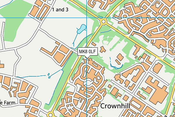 MK8 0LF map - OS VectorMap District (Ordnance Survey)