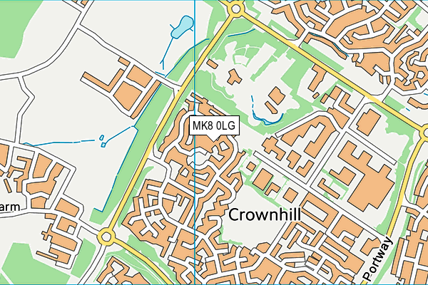 MK8 0LG map - OS VectorMap District (Ordnance Survey)