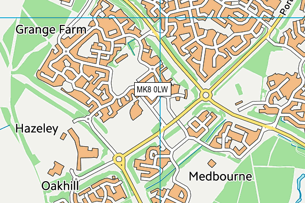 MK8 0LW map - OS VectorMap District (Ordnance Survey)
