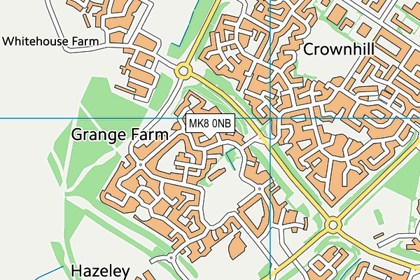 MK8 0NB map - OS VectorMap District (Ordnance Survey)