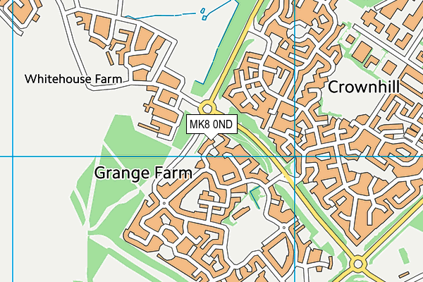 MK8 0ND map - OS VectorMap District (Ordnance Survey)