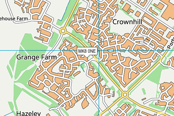 MK8 0NE map - OS VectorMap District (Ordnance Survey)