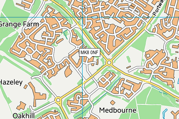 MK8 0NF map - OS VectorMap District (Ordnance Survey)