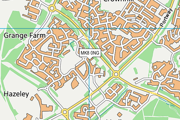 MK8 0NG map - OS VectorMap District (Ordnance Survey)