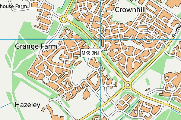 MK8 0NJ map - OS VectorMap District (Ordnance Survey)