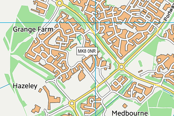 MK8 0NR map - OS VectorMap District (Ordnance Survey)