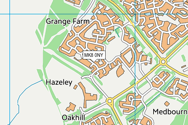 MK8 0NY map - OS VectorMap District (Ordnance Survey)