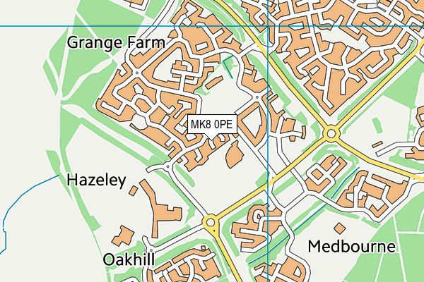 MK8 0PE map - OS VectorMap District (Ordnance Survey)