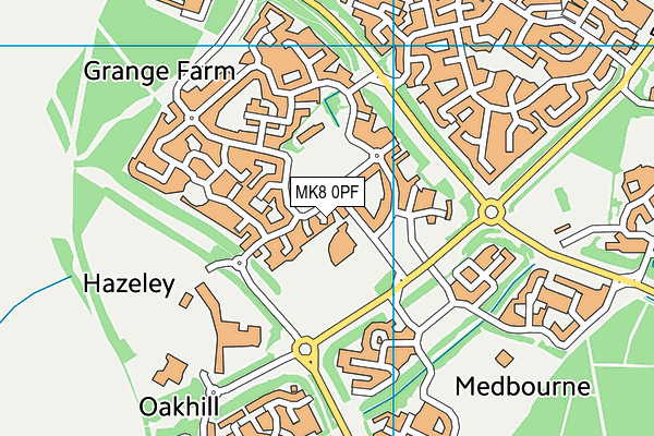 MK8 0PF map - OS VectorMap District (Ordnance Survey)