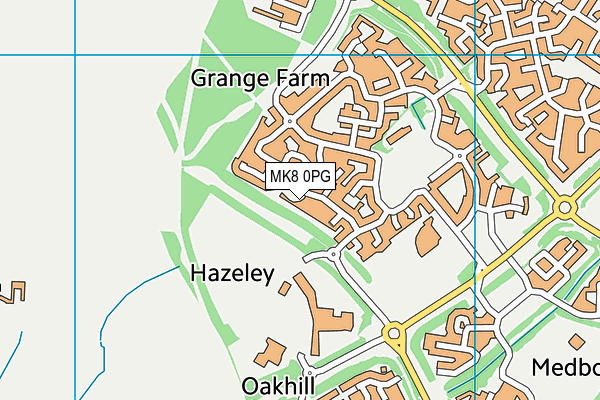 MK8 0PG map - OS VectorMap District (Ordnance Survey)