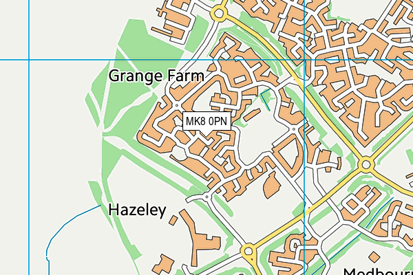 MK8 0PN map - OS VectorMap District (Ordnance Survey)