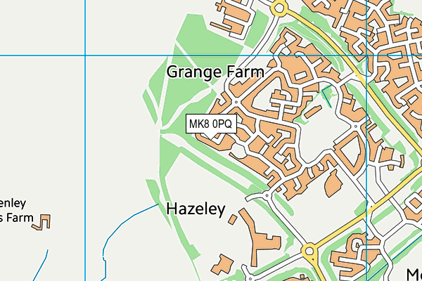 MK8 0PQ map - OS VectorMap District (Ordnance Survey)