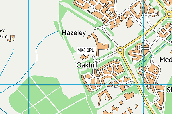 MK8 0PU map - OS VectorMap District (Ordnance Survey)