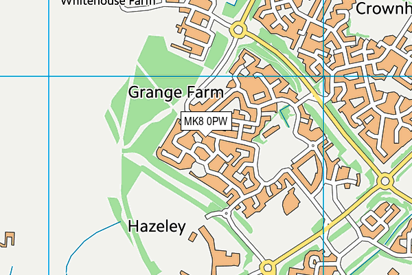 MK8 0PW map - OS VectorMap District (Ordnance Survey)