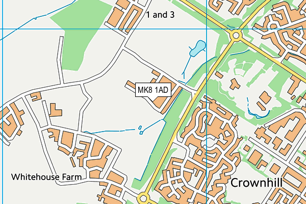 MK8 1AD map - OS VectorMap District (Ordnance Survey)