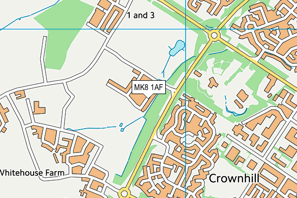 MK8 1AF map - OS VectorMap District (Ordnance Survey)