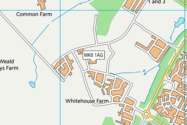Whitehouse Primary School map (MK8 1AG) - OS VectorMap District (Ordnance Survey)