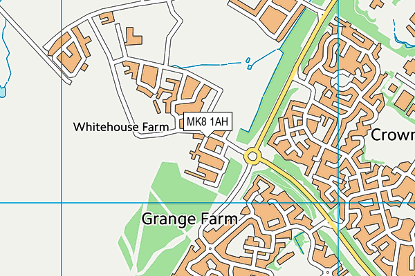 MK8 1AH map - OS VectorMap District (Ordnance Survey)