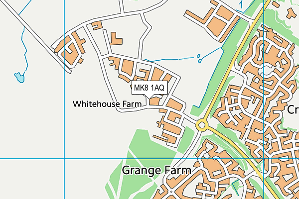 MK8 1AQ map - OS VectorMap District (Ordnance Survey)