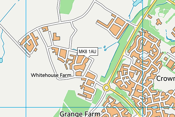 MK8 1AU map - OS VectorMap District (Ordnance Survey)