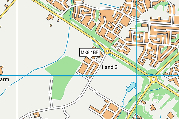 MK8 1BF map - OS VectorMap District (Ordnance Survey)