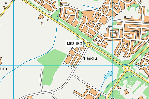 MK8 1BG map - OS VectorMap District (Ordnance Survey)