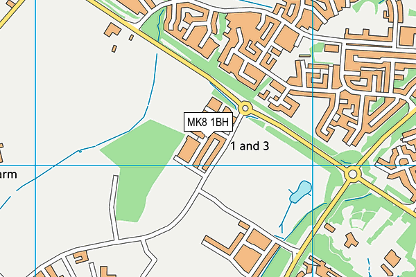 MK8 1BH map - OS VectorMap District (Ordnance Survey)