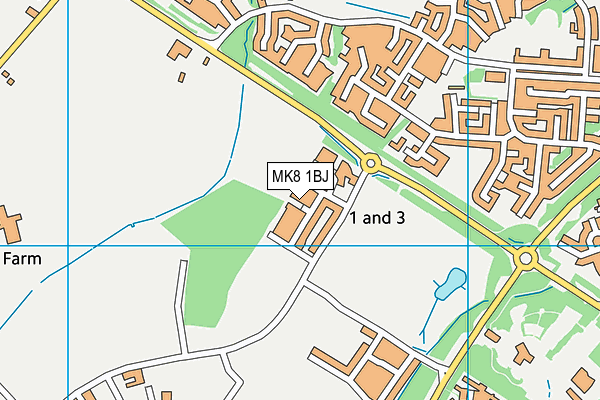 MK8 1BJ map - OS VectorMap District (Ordnance Survey)