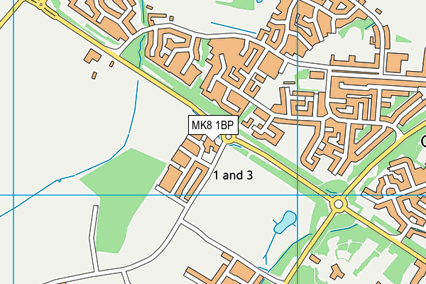 MK8 1BP map - OS VectorMap District (Ordnance Survey)