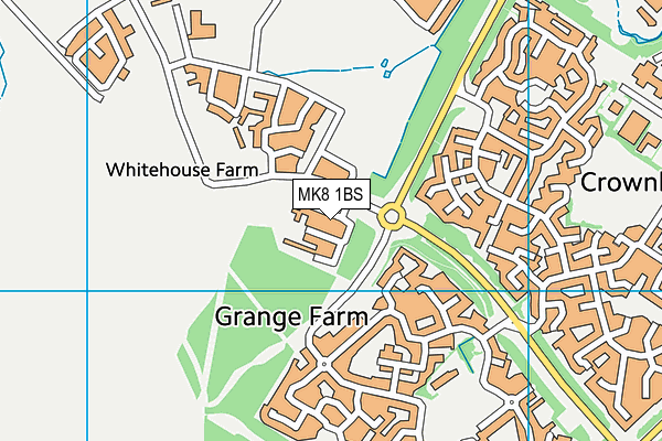 MK8 1BS map - OS VectorMap District (Ordnance Survey)