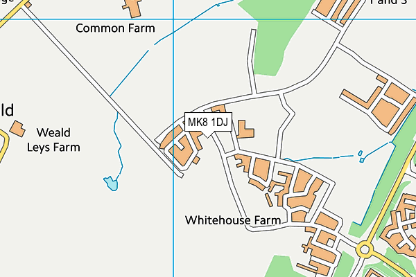 MK8 1DJ map - OS VectorMap District (Ordnance Survey)