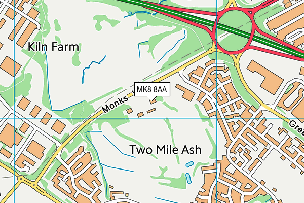 Abbey Hill Golf Centre map (MK8 8AA) - OS VectorMap District (Ordnance Survey)