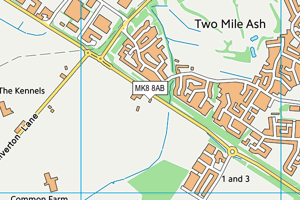 MK8 8AB map - OS VectorMap District (Ordnance Survey)