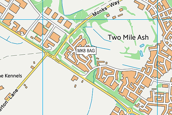 MK8 8AG map - OS VectorMap District (Ordnance Survey)