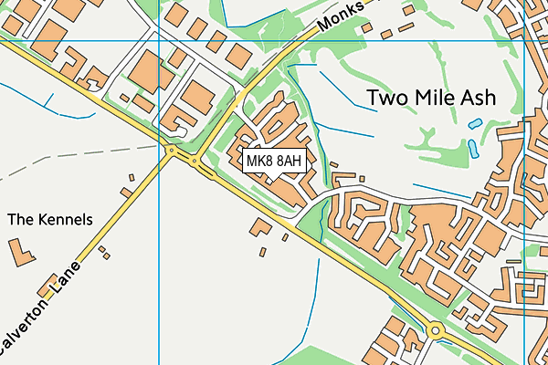 MK8 8AH map - OS VectorMap District (Ordnance Survey)