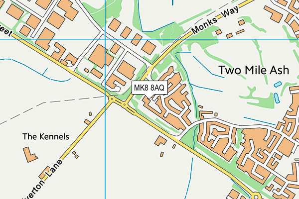 MK8 8AQ map - OS VectorMap District (Ordnance Survey)