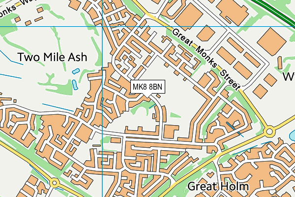 MK8 8BN map - OS VectorMap District (Ordnance Survey)