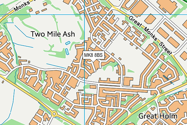 MK8 8BS map - OS VectorMap District (Ordnance Survey)