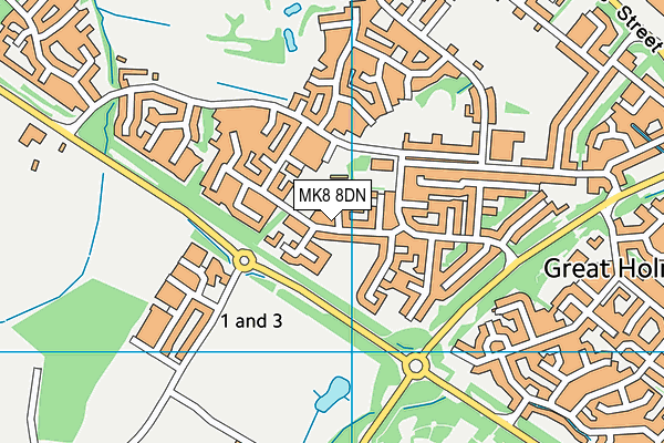 MK8 8DN map - OS VectorMap District (Ordnance Survey)