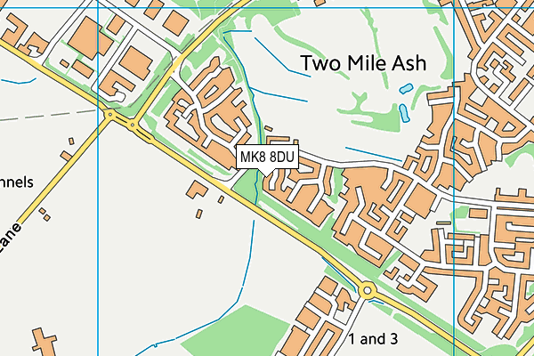 MK8 8DU map - OS VectorMap District (Ordnance Survey)