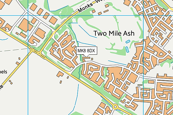 MK8 8DX map - OS VectorMap District (Ordnance Survey)