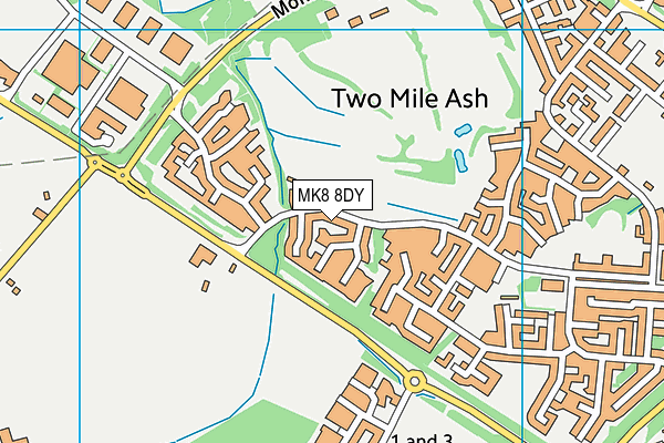 MK8 8DY map - OS VectorMap District (Ordnance Survey)