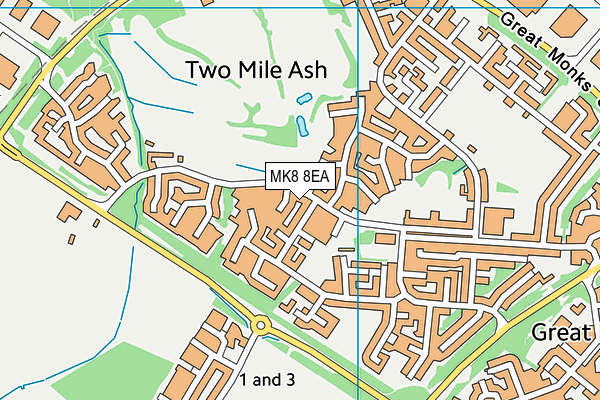 MK8 8EA map - OS VectorMap District (Ordnance Survey)