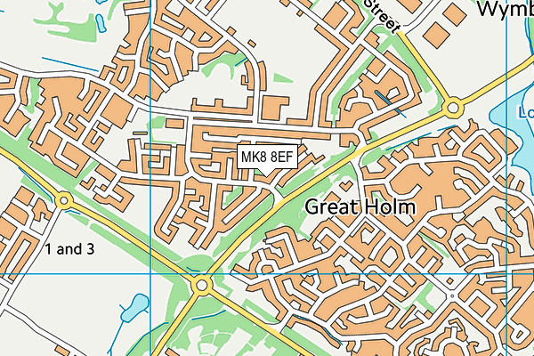MK8 8EF map - OS VectorMap District (Ordnance Survey)