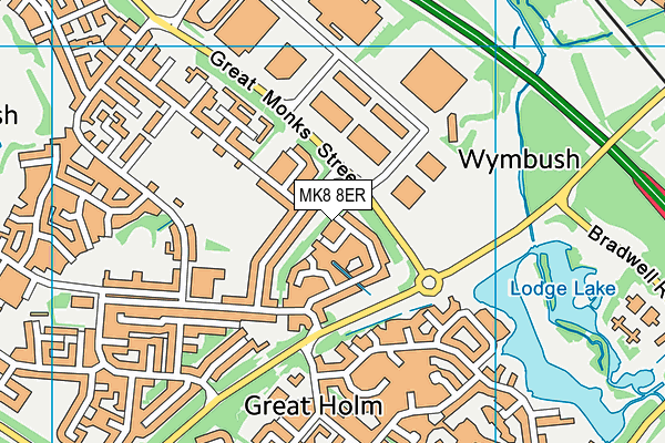 MK8 8ER map - OS VectorMap District (Ordnance Survey)