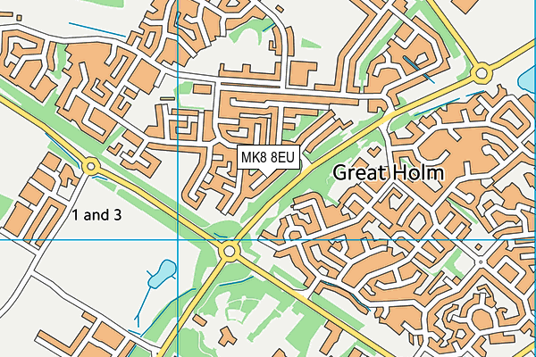 MK8 8EU map - OS VectorMap District (Ordnance Survey)