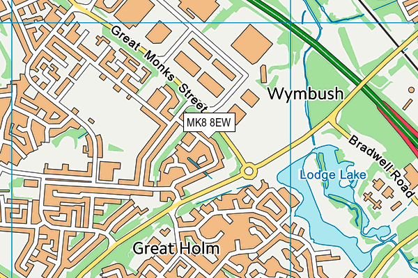 MK8 8EW map - OS VectorMap District (Ordnance Survey)