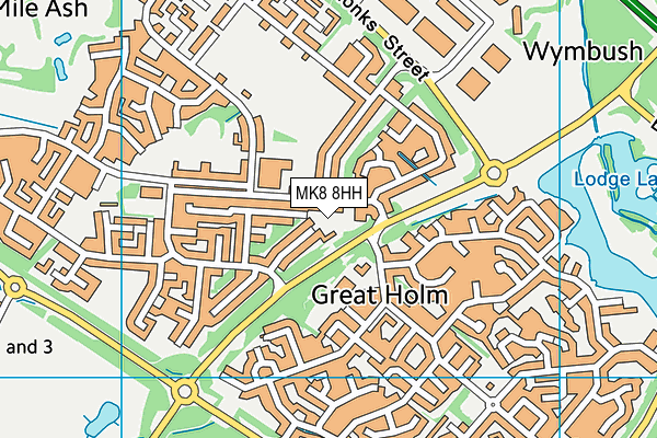 MK8 8HH map - OS VectorMap District (Ordnance Survey)