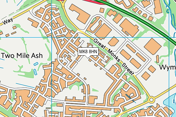 MK8 8HN map - OS VectorMap District (Ordnance Survey)