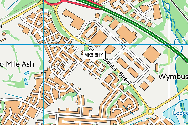 MK8 8HY map - OS VectorMap District (Ordnance Survey)